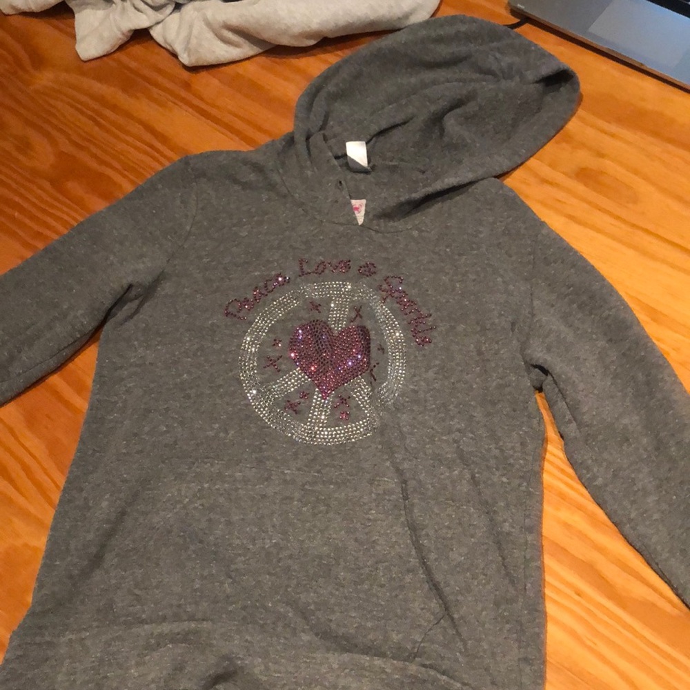 peace love sparkle hoodie